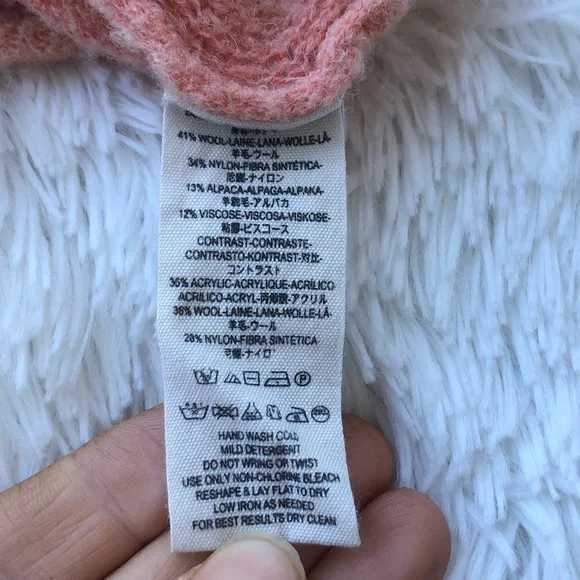 FREE PEOPLE • Elderflower Sweater Wool/Alpaca in Peach Size Large - Picture 8 of 15